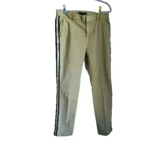 Banana Republic Pants - Banana Republic Sloan Chino Tan Khaki Side Stripe Pants Women's Size 6